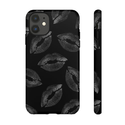 Black Kiss Pattern Tough Phone Case