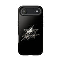 Starburst Tough Phone Case — Protective Black Gloss Case with Metallic Stars Design