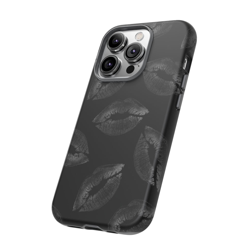 Black Kiss Pattern Tough Phone Case