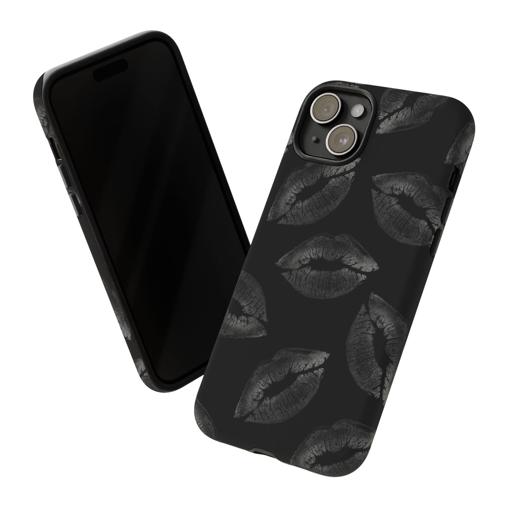 Black Kiss Pattern Tough Phone Case