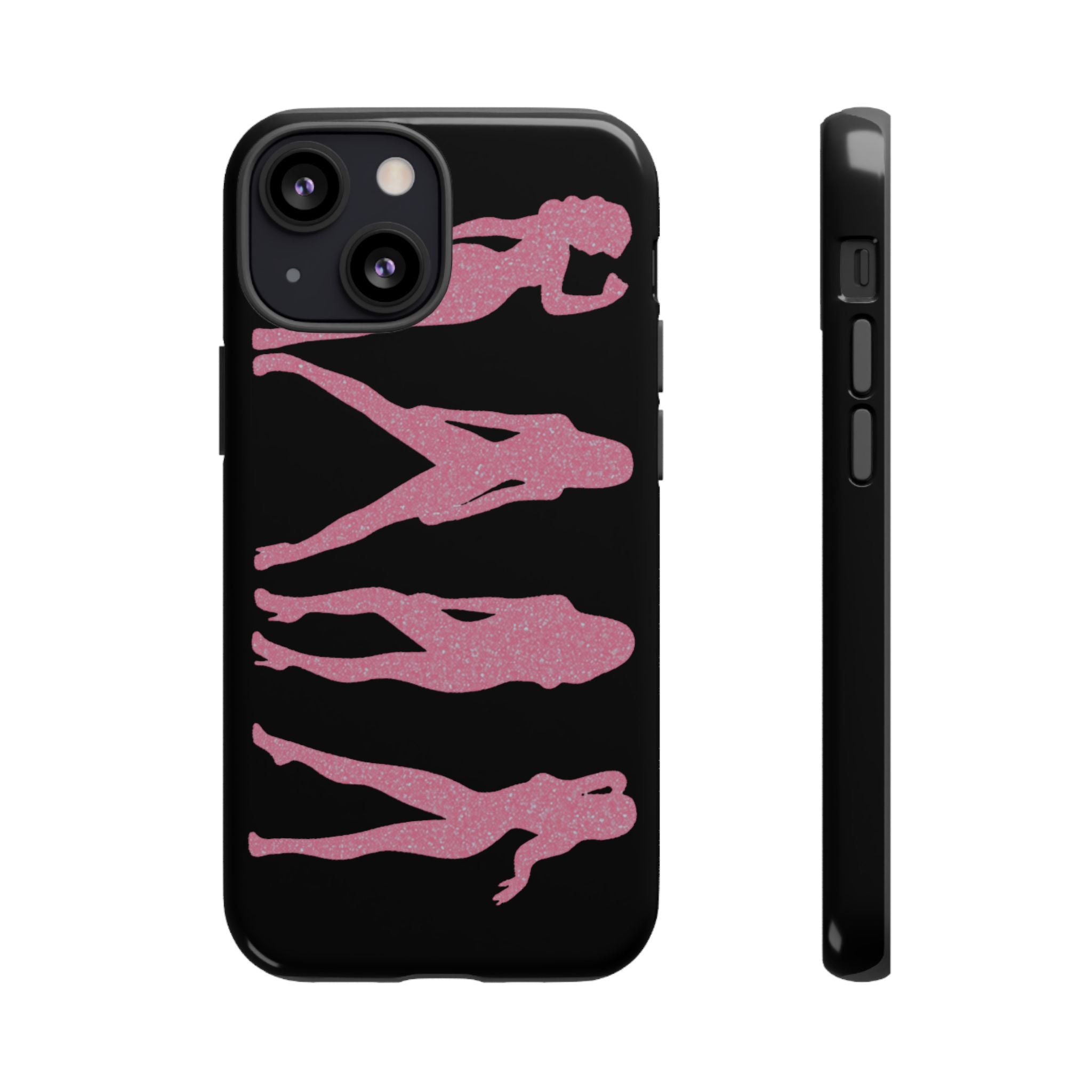 Pink Silhouette Girls Phone Case – Tough Cases Protective iPhone Cover