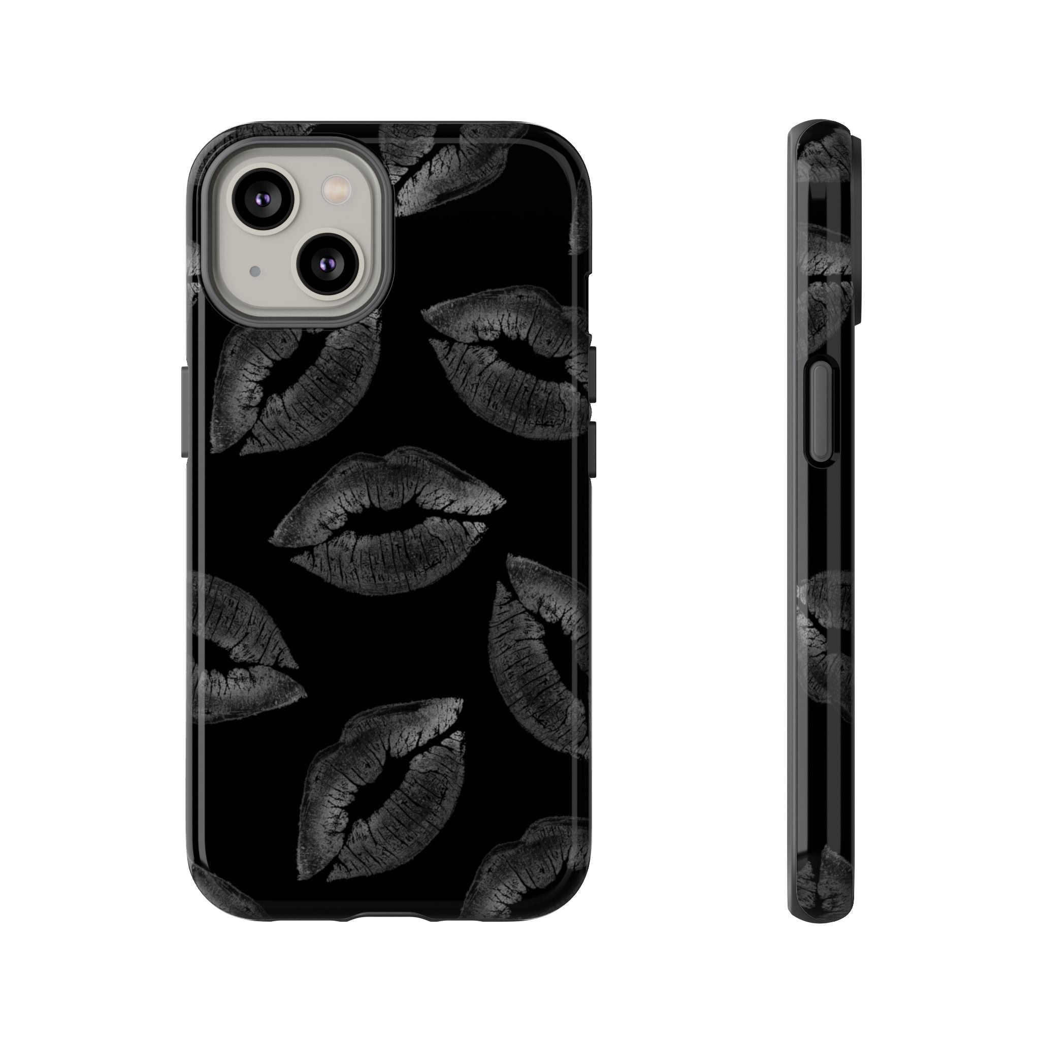 Black Kiss Pattern Tough Phone Case