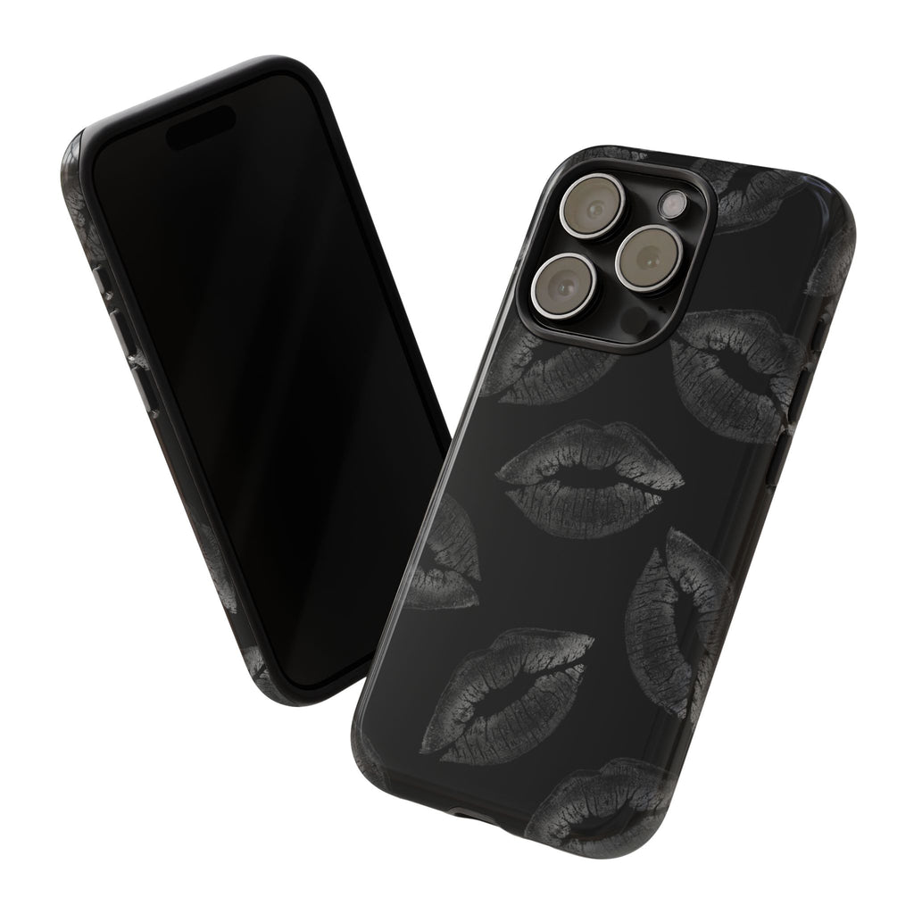 Black Kiss Pattern Tough Phone Case