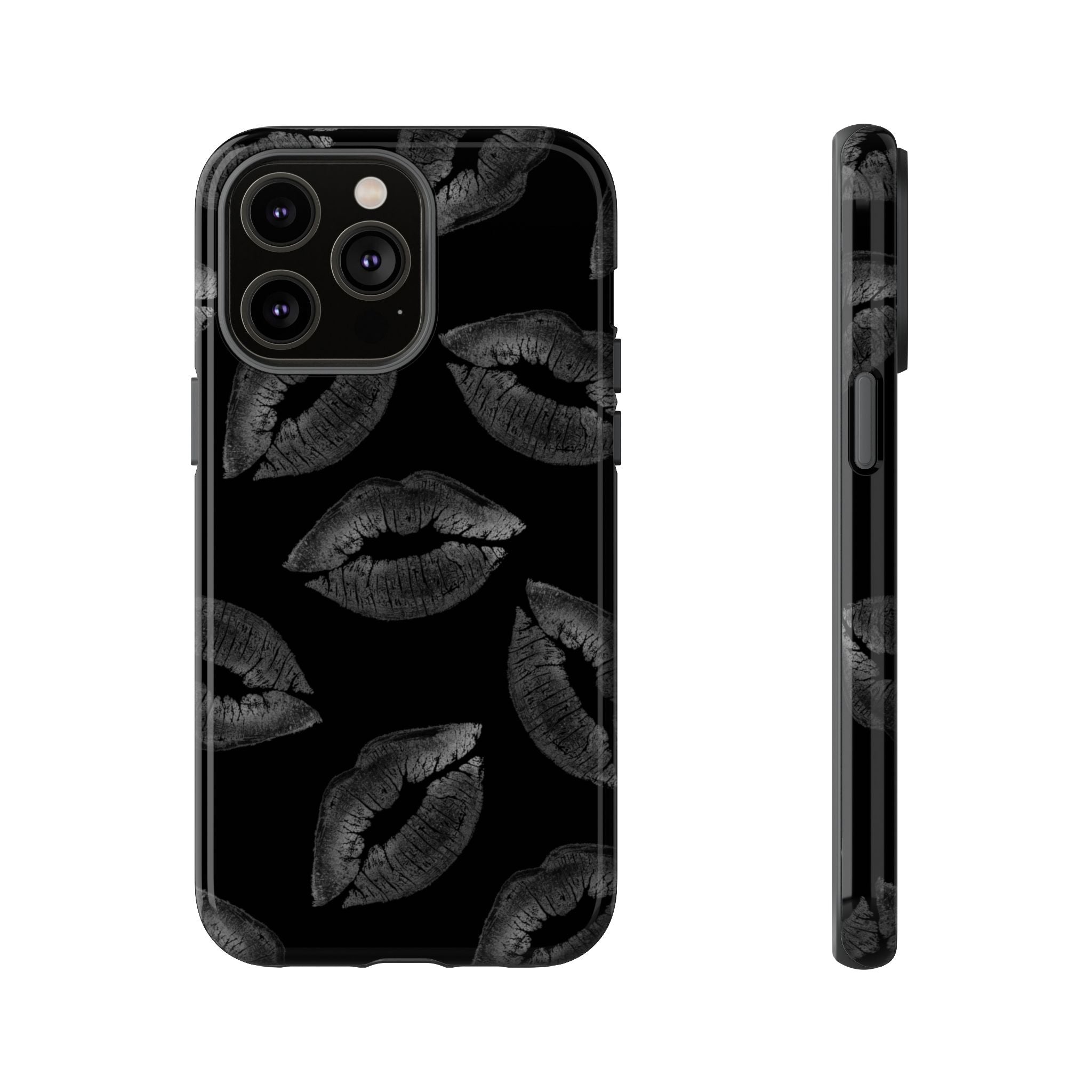 Black Kiss Pattern Tough Phone Case
