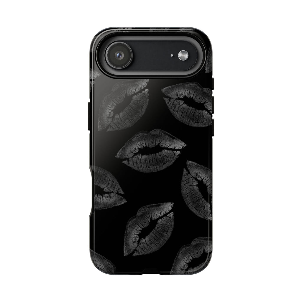 Black Kiss Pattern Tough Phone Case