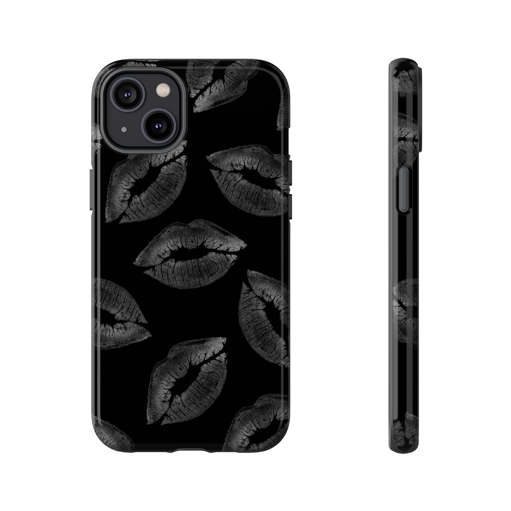 Black Kiss Pattern Tough Phone Case