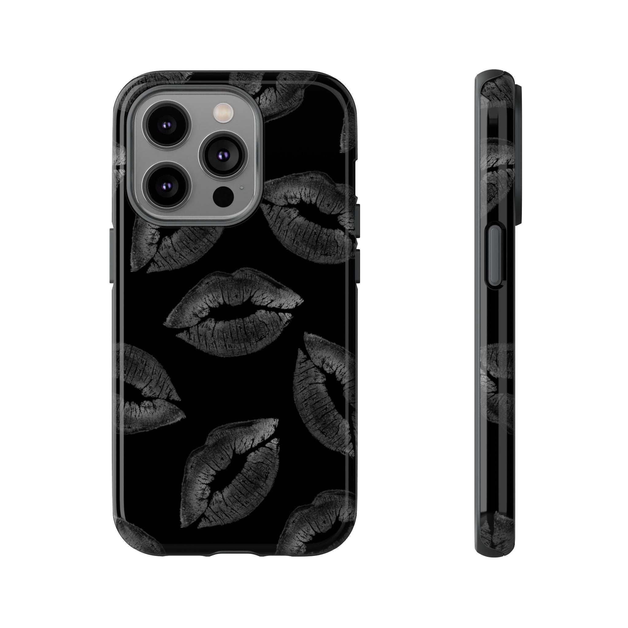 Black Kiss Pattern Tough Phone Case