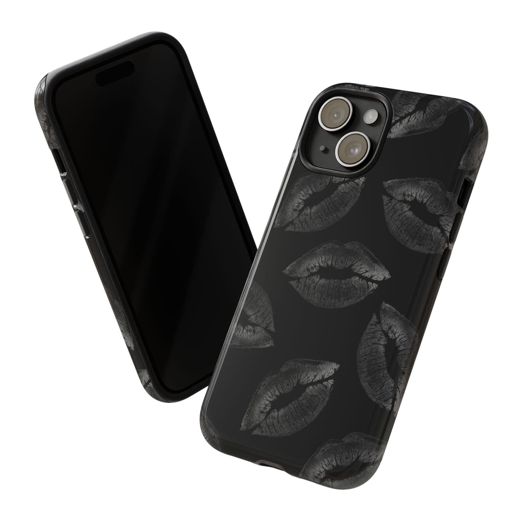Black Kiss Pattern Tough Phone Case