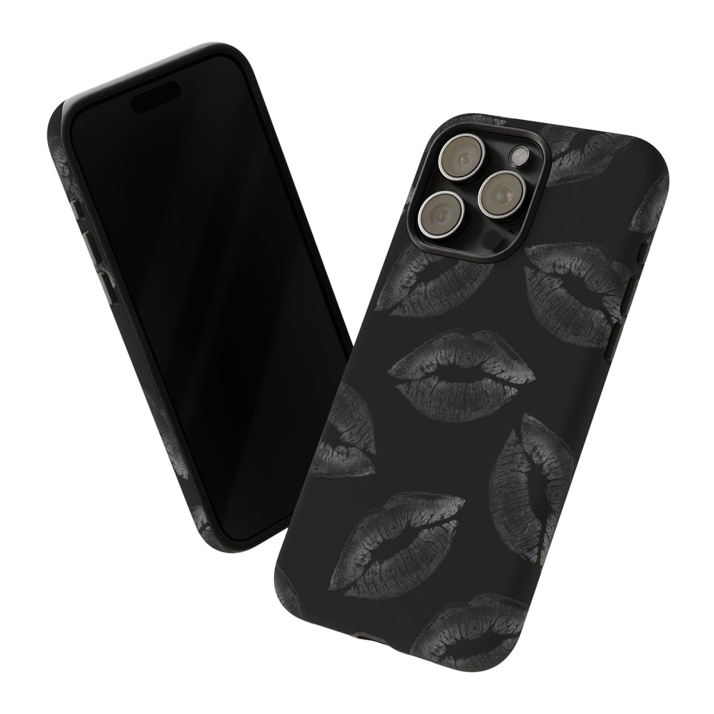 Black Kiss Pattern Tough Phone Case