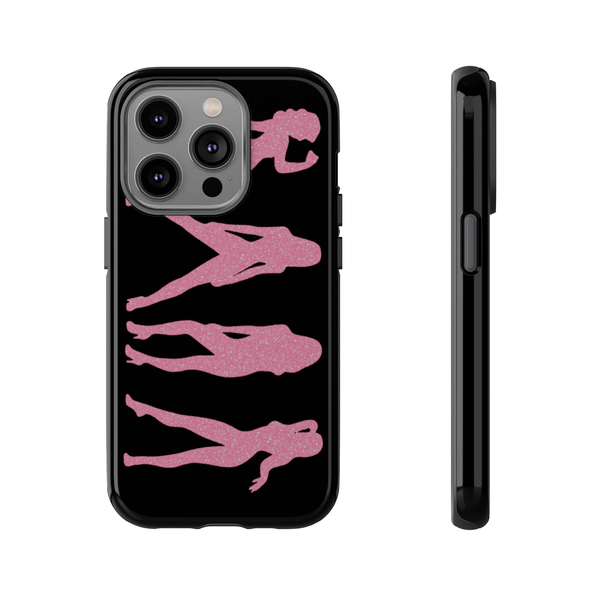 Pink Silhouette Girls Phone Case – Tough Cases Protective iPhone Cover