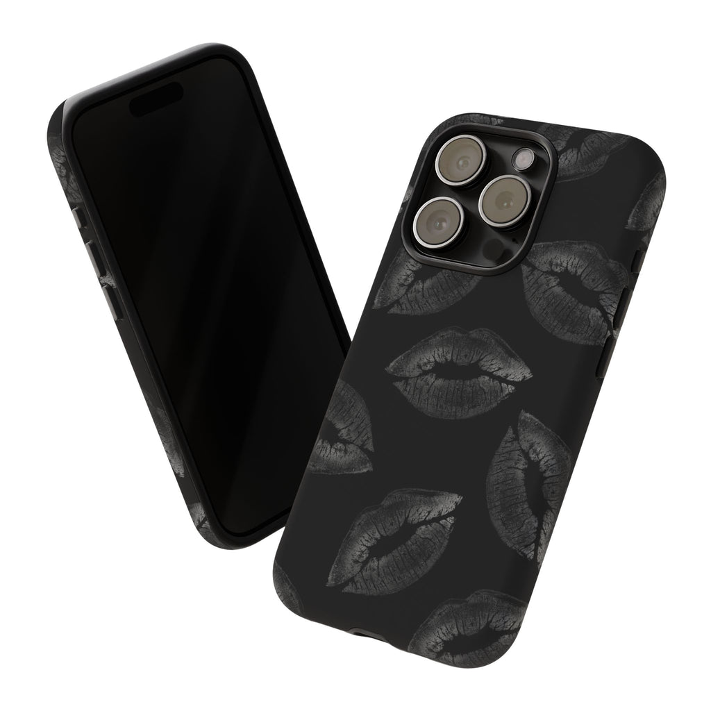 Black Kiss Pattern Tough Phone Case